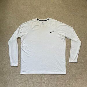 Nike Swim Dri-Fit Shirt Mens White Long Sleeve Sun Rash Protection UPF 40+ XL